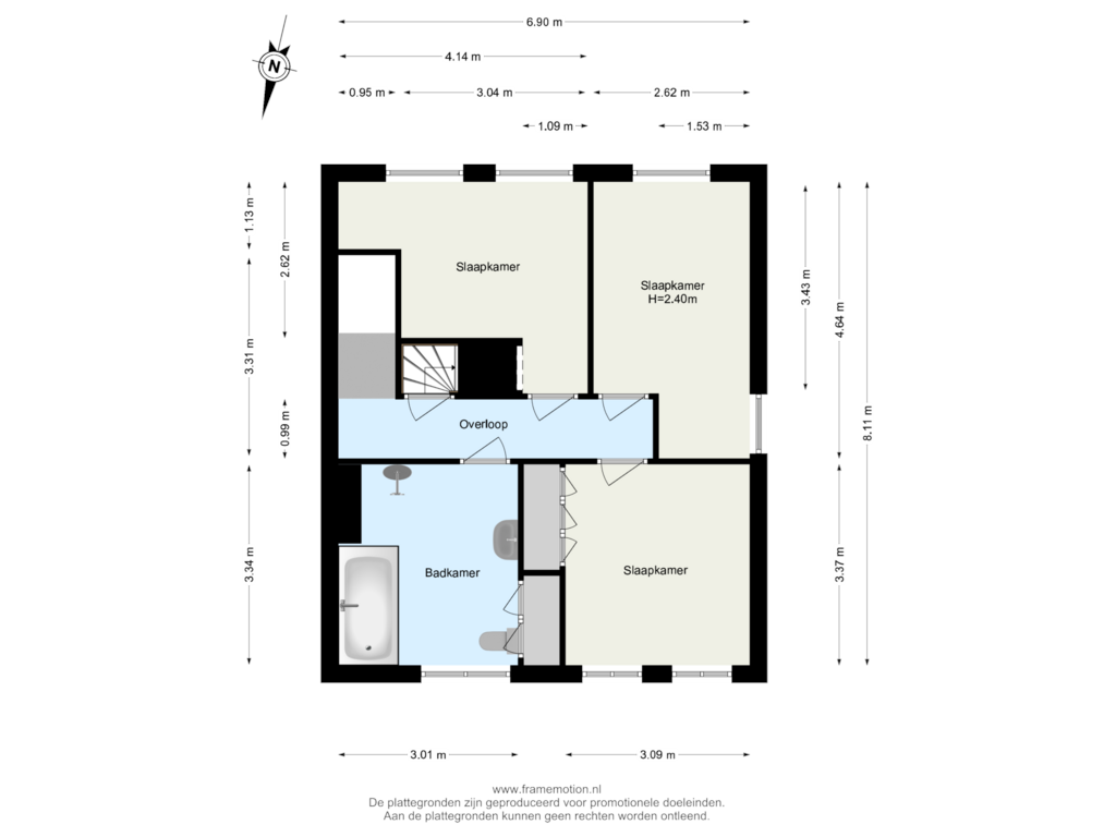 View floorplan of Verdieping 1 of Achter de Molen 5