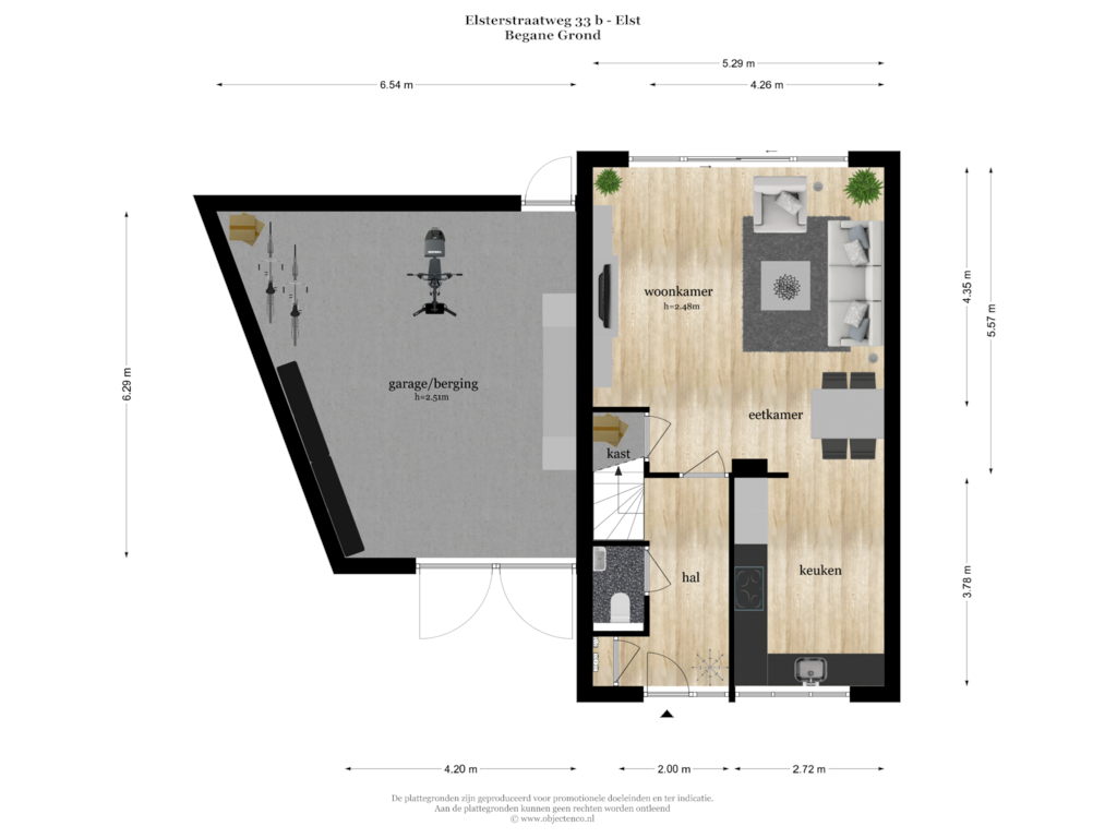 Bekijk plattegrond van Begane Grond van Elsterstraatweg 33-B