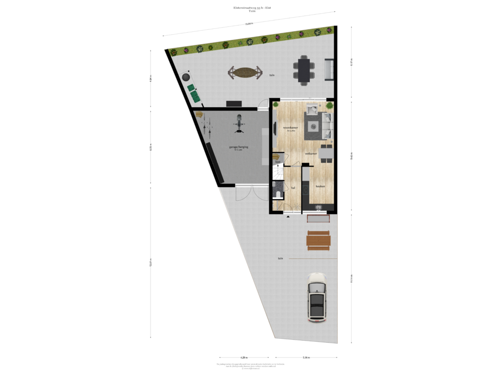 Bekijk plattegrond van Tuin van Elsterstraatweg 33-B