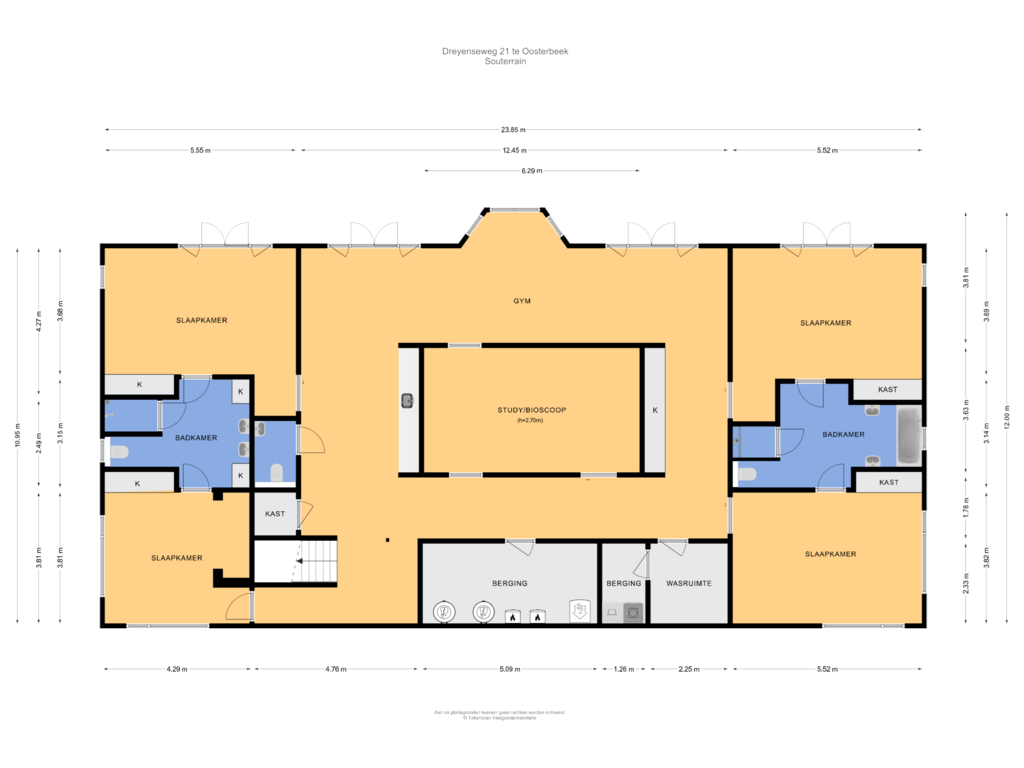 Bekijk plattegrond van Souterrain van Dreyenseweg 21