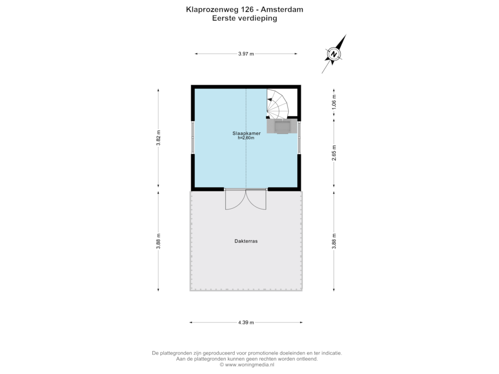 Bekijk plattegrond van Eerste verdieping van Klaprozenweg 126