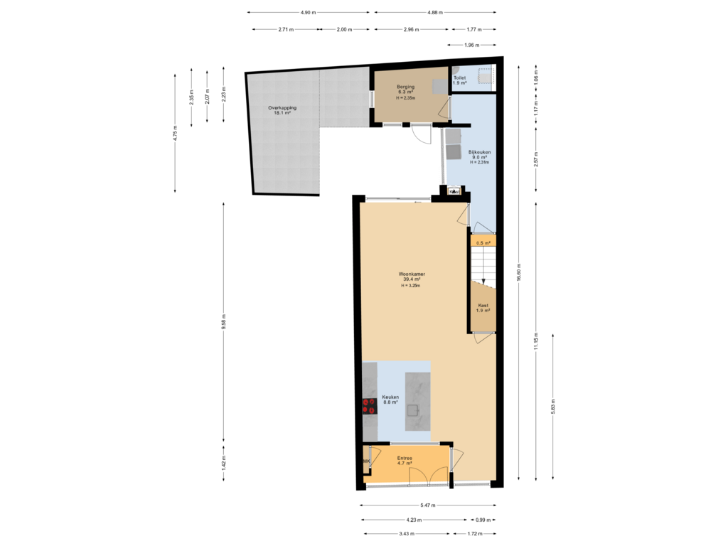 View floorplan of Begane grond of Keppelstraat 16