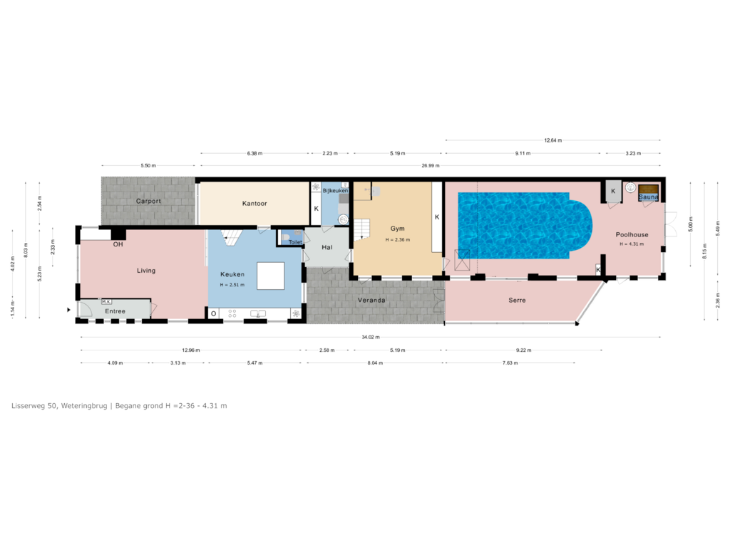 Bekijk plattegrond van Begane grond van Lisserweg 50