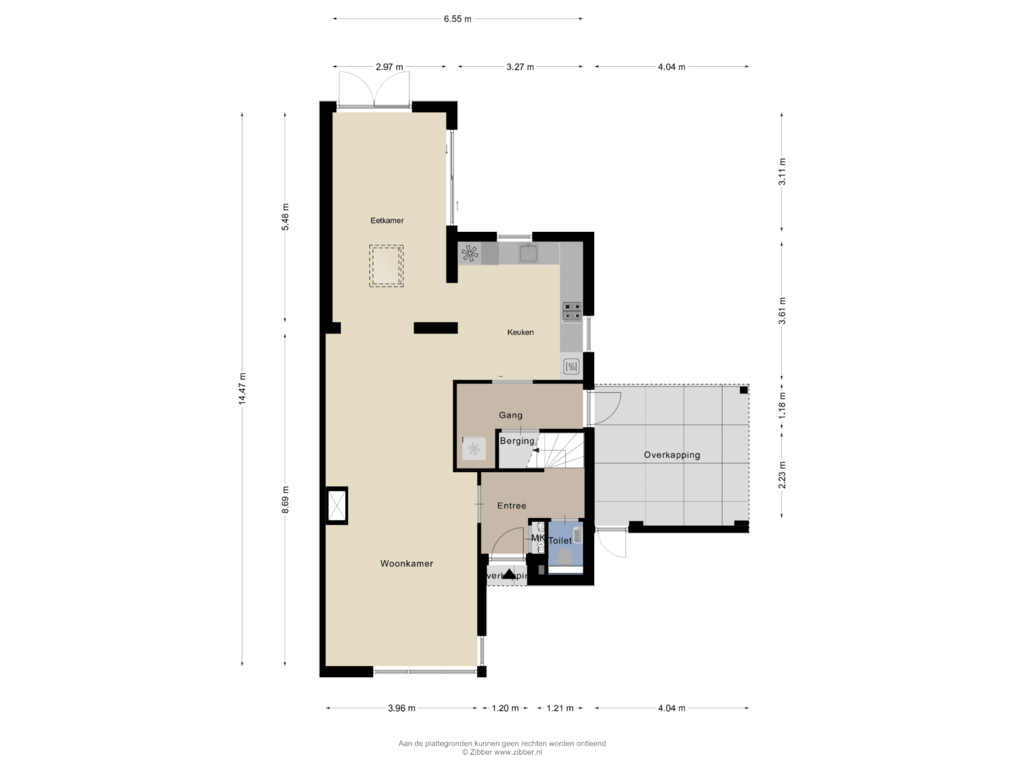 View floorplan of Begane Grond of De Hoge Wal 3