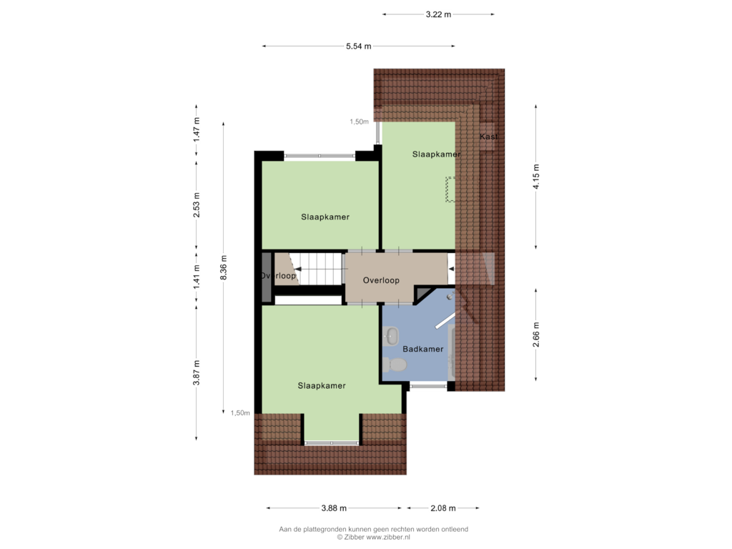 View floorplan of Eerste Verdieping of De Hoge Wal 3