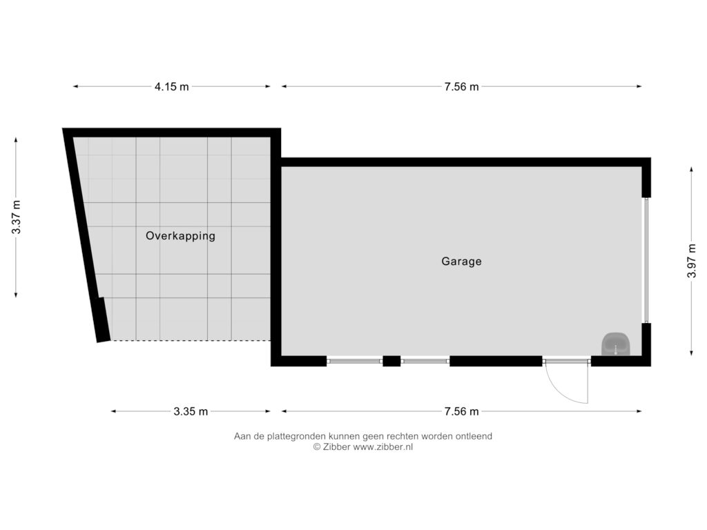 View floorplan of Garage of De Hoge Wal 3