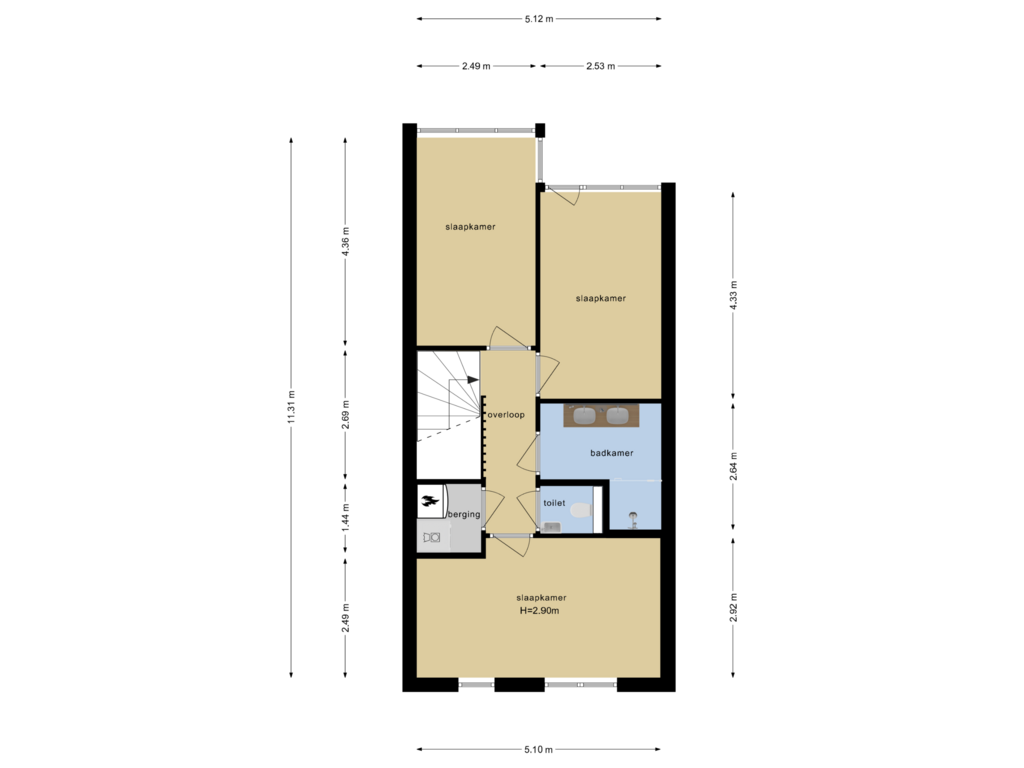 Bekijk plattegrond van Eerste Verdieping van ms. van Riemsdijkweg 242