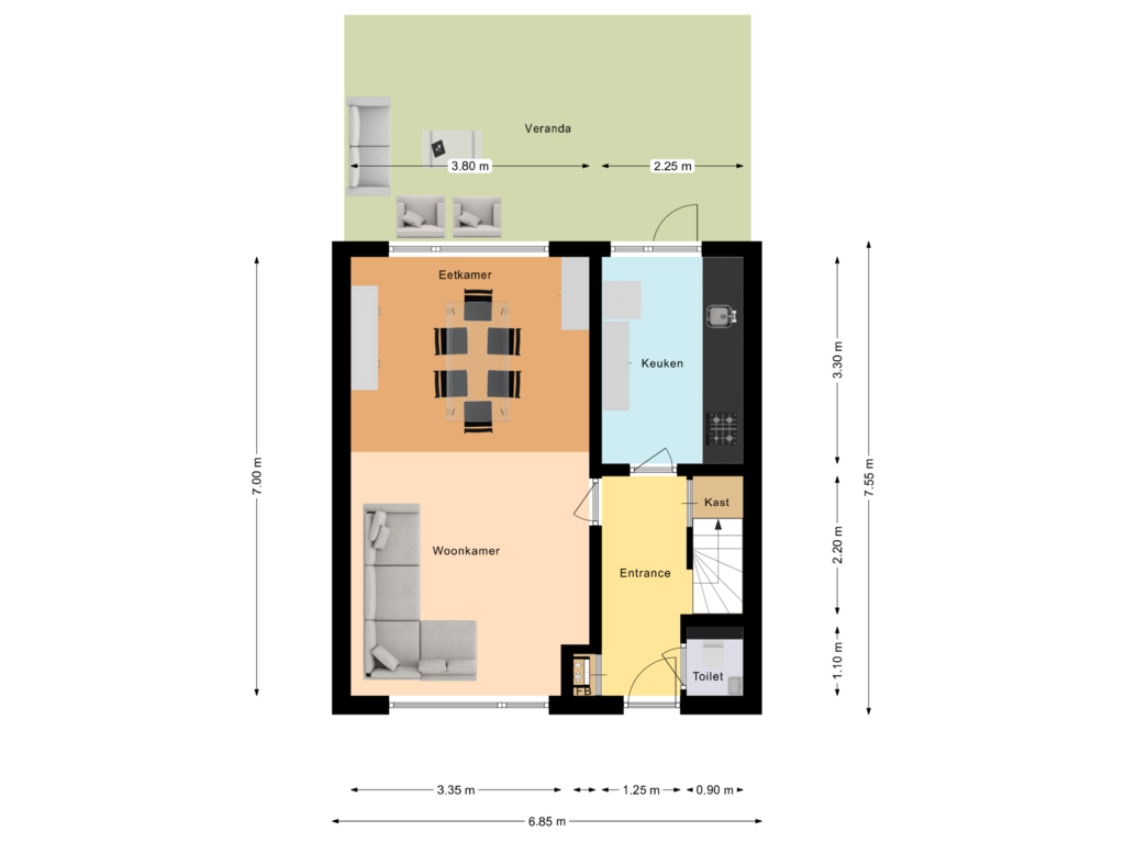 Bekijk plattegrond van floor 0 van J.F. de Millianostraat 37