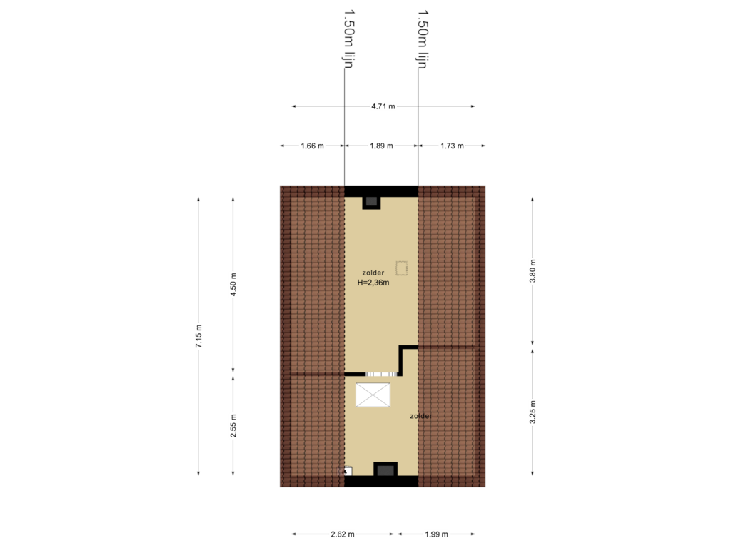 Bekijk plattegrond van Zolder van Commandeursstraat 1