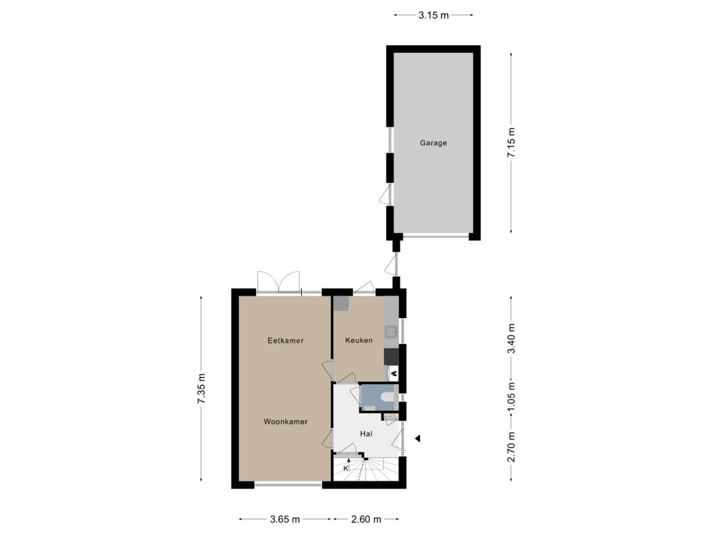 Bekijk plattegrond van Begane grond van Stiftstraat 13