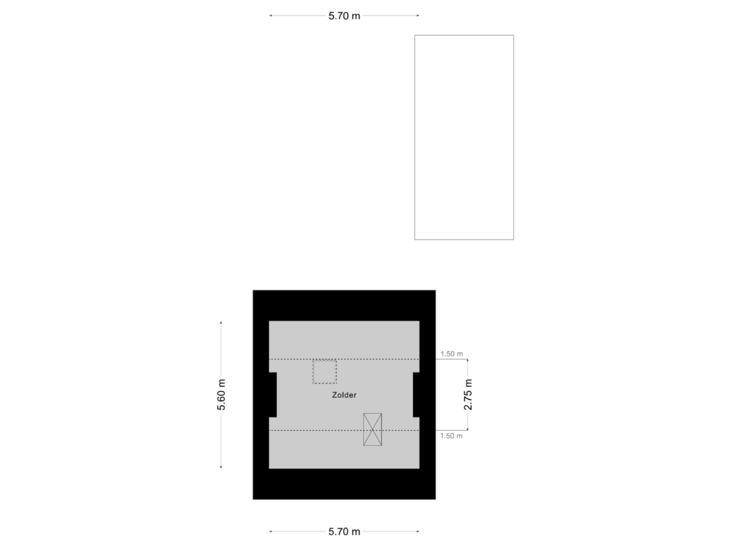 Bekijk plattegrond van Verdieping 2 van Stiftstraat 13