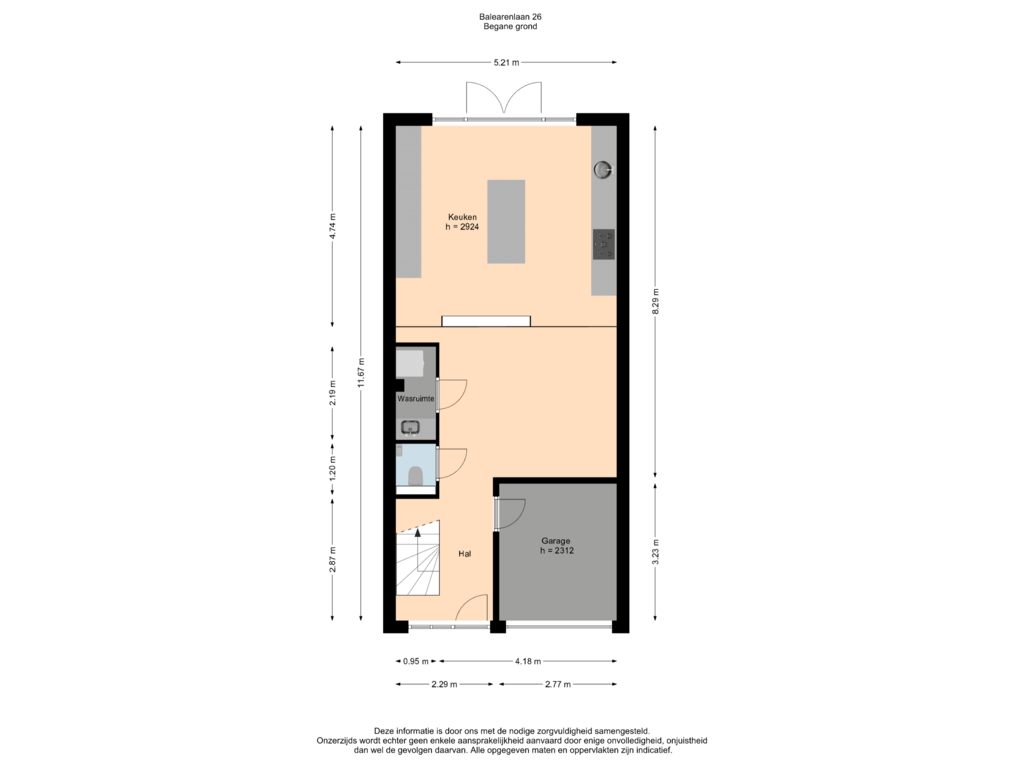 View floorplan of Begane grond of Balearenlaan 26