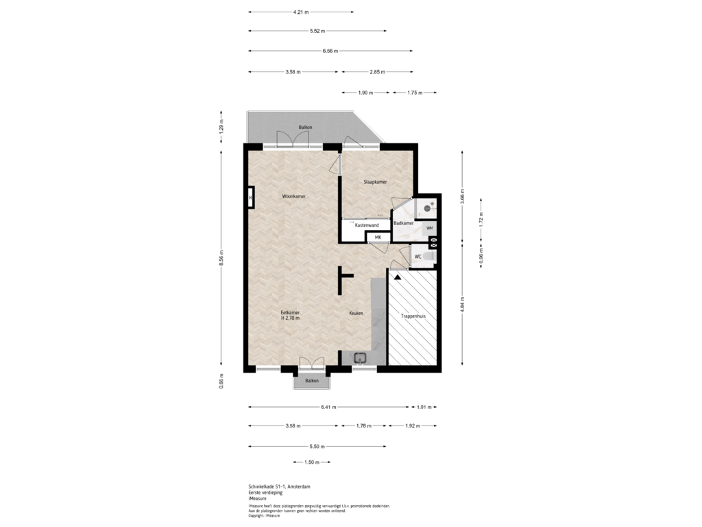 Bekijk plattegrond van 1e verdieping van Schinkelkade 51-1