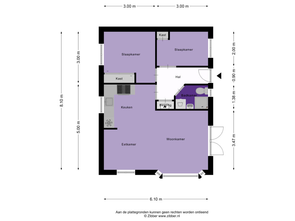 View floorplan of Appartement of Kerkendelweg 49-58