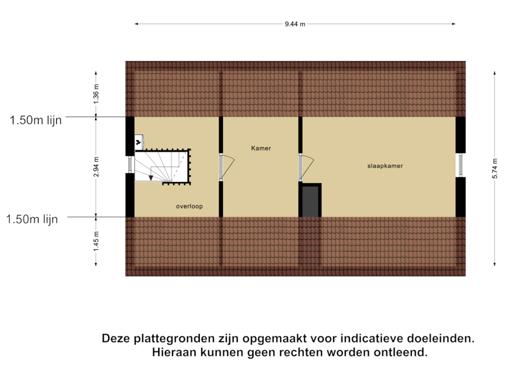 View floorplan of Tweede Verdieping of Sergeant Brownstraat 2