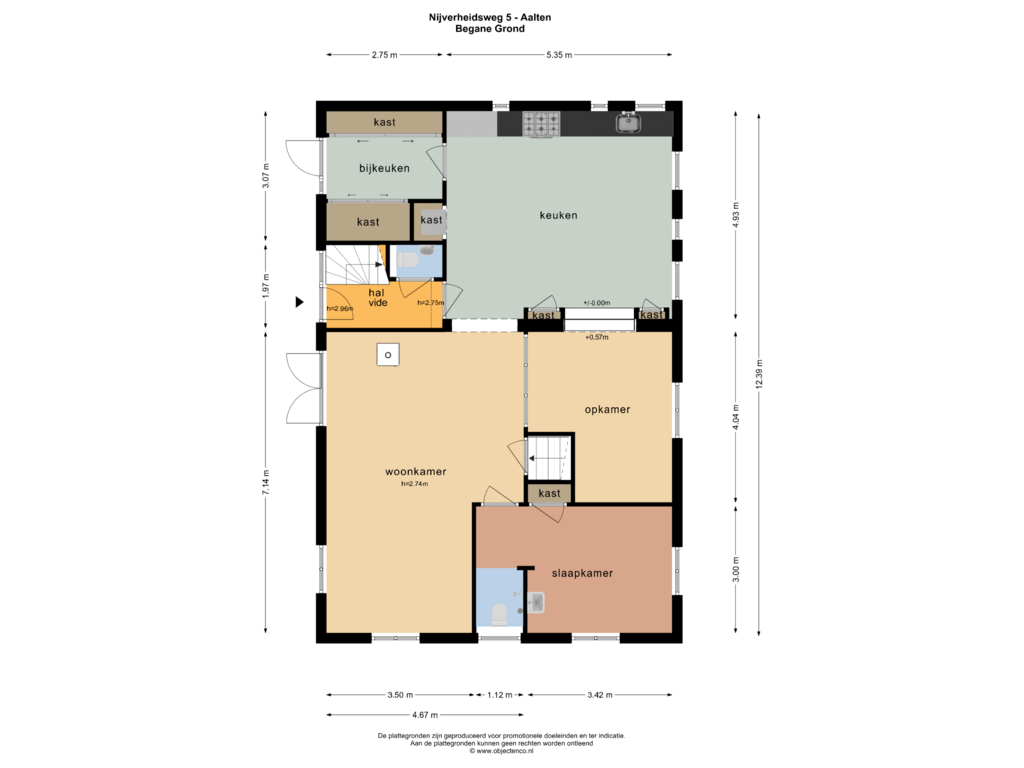 View floorplan of BEGANE GROND of Nijverheidsweg 5