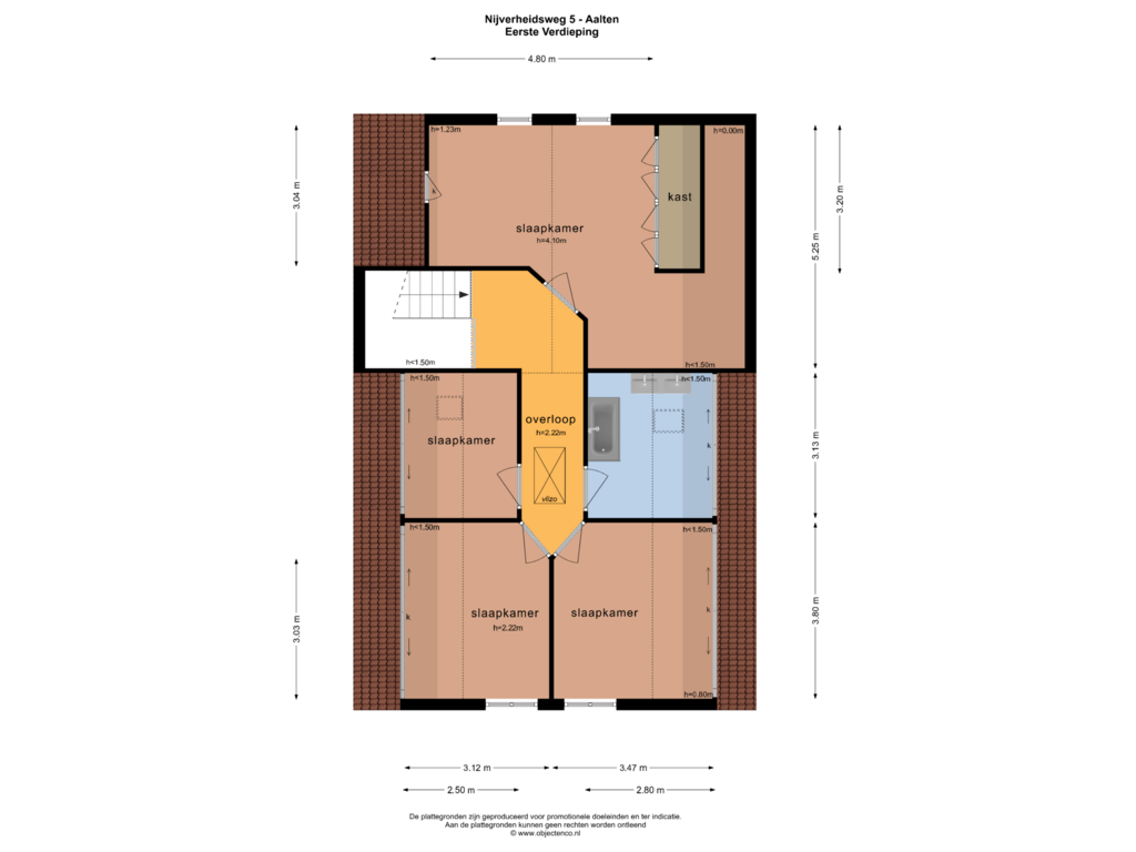 View floorplan of EERSTE VERDIEPING of Nijverheidsweg 5