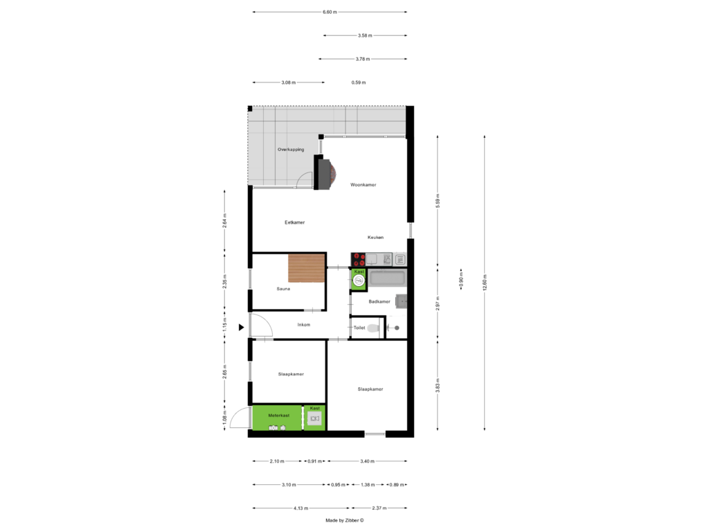 View floorplan of Gelijkvloers of Rue du Bois du Four 7 A - bungalow 165