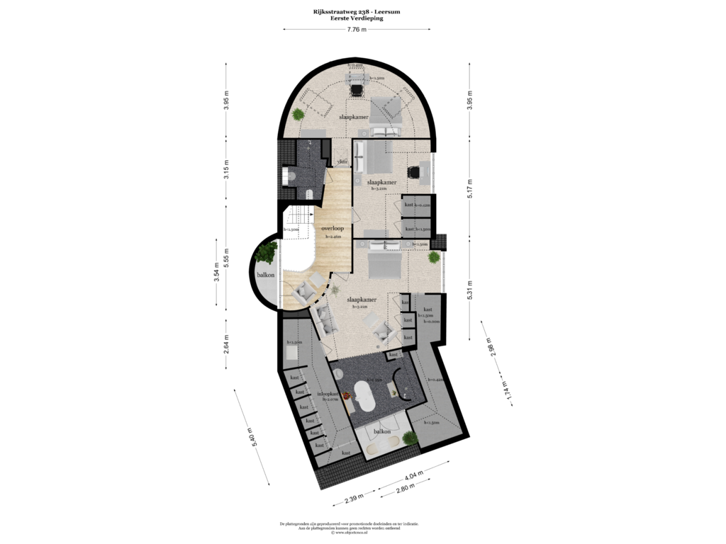 View floorplan of EERSTE VERDIEPING of Rijksstraatweg 238