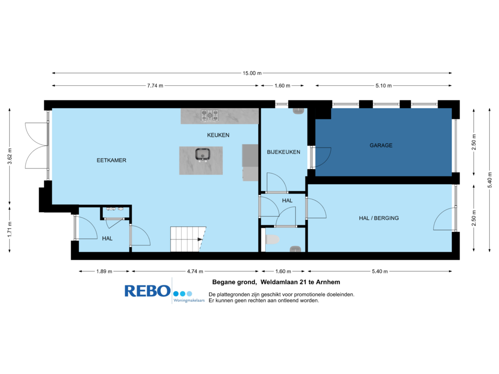 View floorplan of Begane grond of Weldamlaan 21