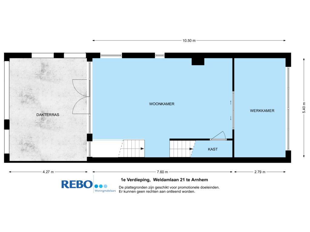 View floorplan of 1e Verdieping of Weldamlaan 21