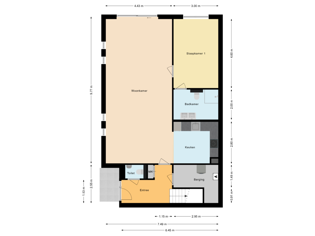 Bekijk plattegrond van Begane grond van Architect Aartsplein 4