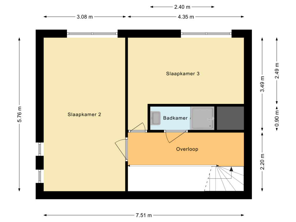 View floorplan of Eerste verdieping of Architect Aartsplein 4