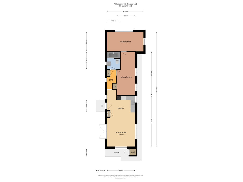 View floorplan of BEGANE GROND of Wheredijk 92