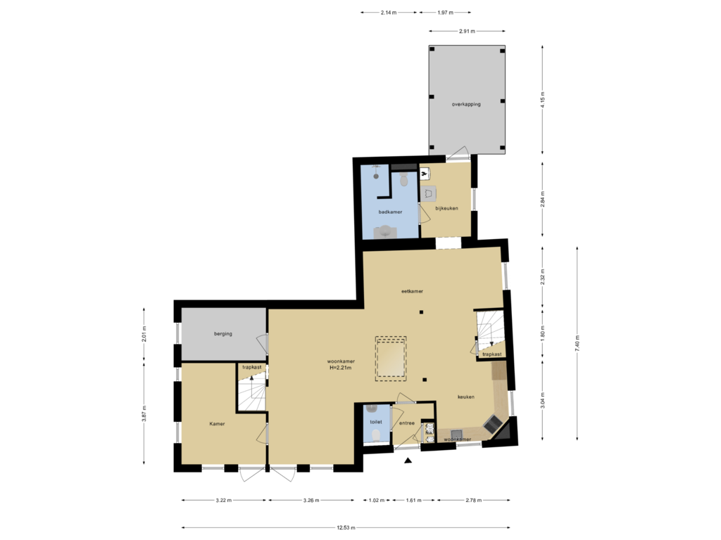 View floorplan of Begane Grond of Molenkade 15-A