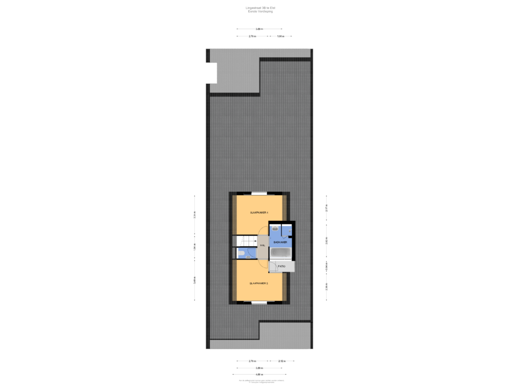 Bekijk plattegrond van Eerste Verdieping van Lingestraat 3-C