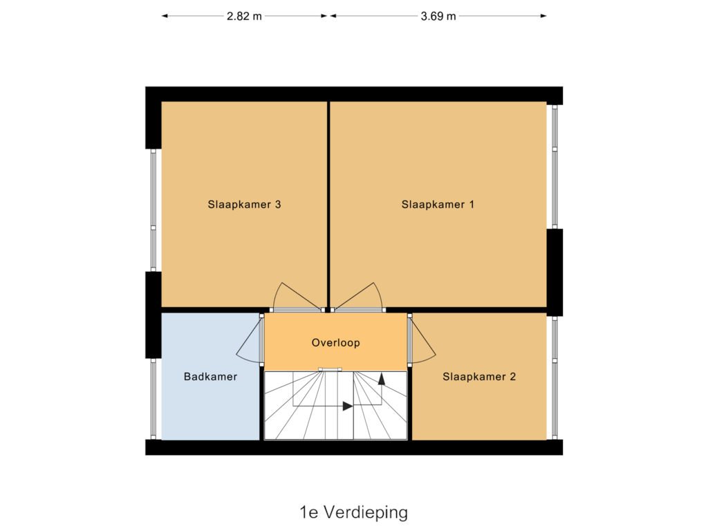 View floorplan of 1e Verdieping of Brederodehof 76