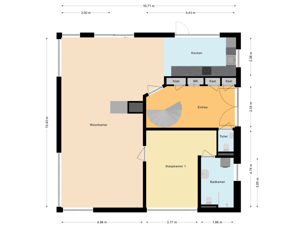 Bekijk plattegrond van Begane grond van Helze 5