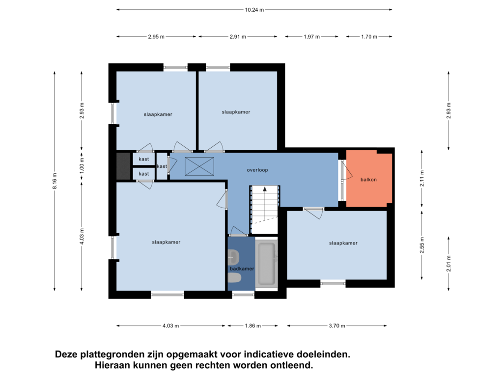 Bekijk plattegrond van Eerste Verdieping van Hogelandstraat 2