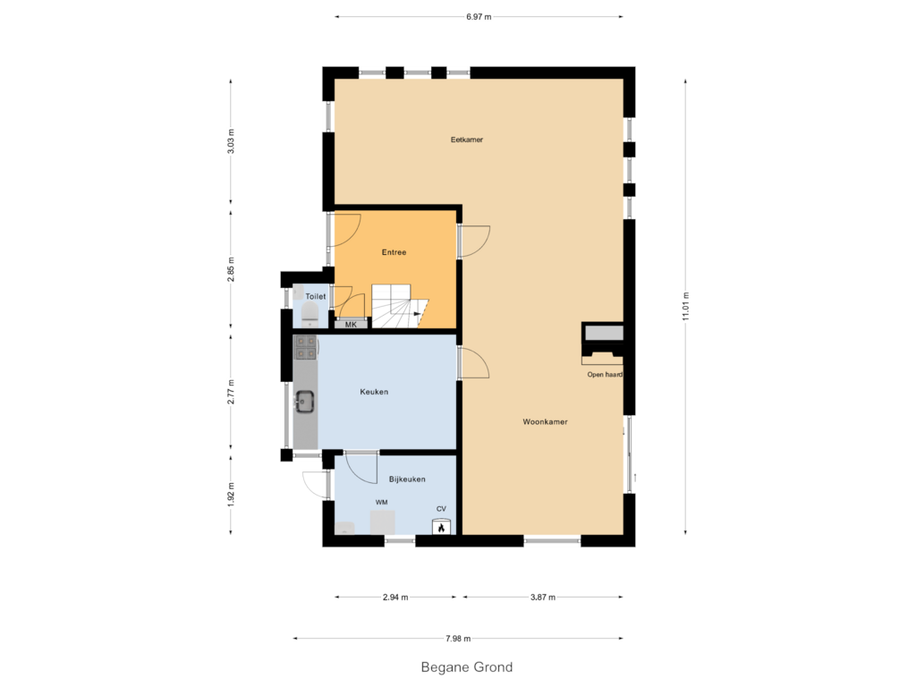 View floorplan of Begane Grond of Diepsmeerweg 12