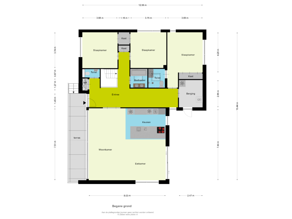 View floorplan of Begane Grond of Prof Linssenlaan 2-C