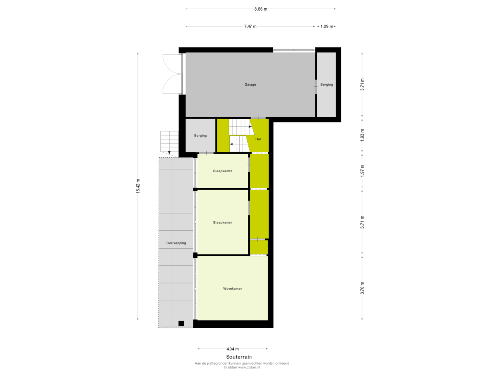 View floorplan of Souterrain of Prof Linssenlaan 2-C