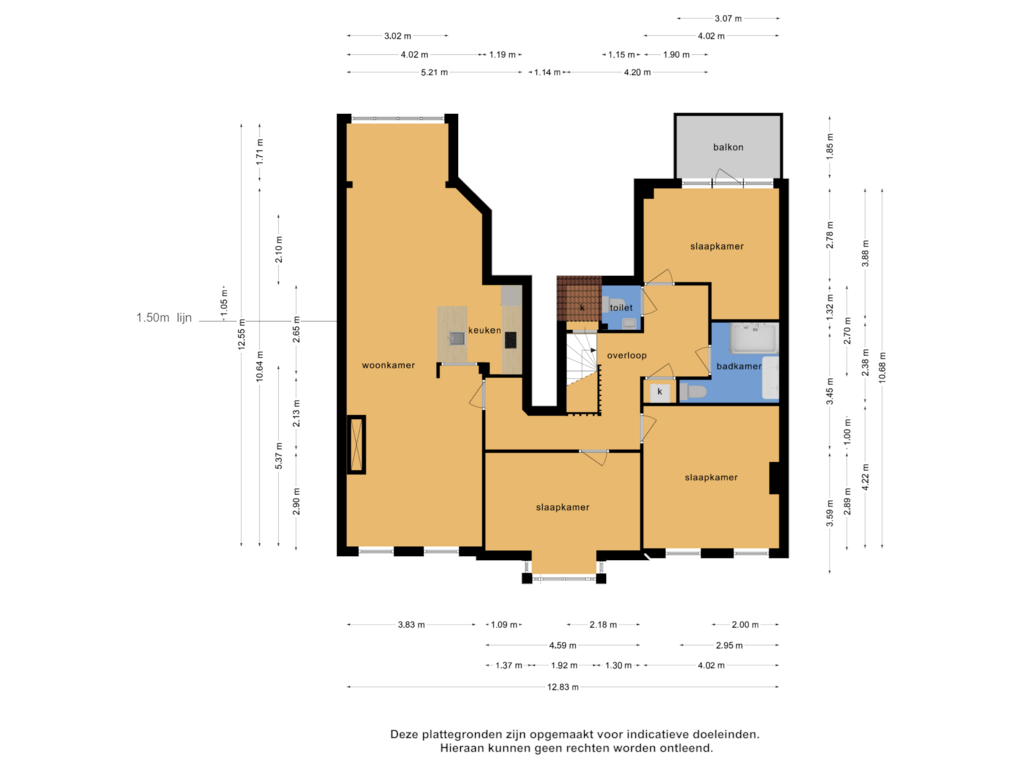 Bekijk plattegrond van 1e verdieping van Van Aerssenstraat 77