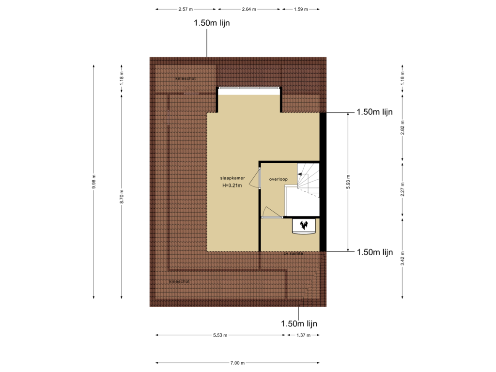 Bekijk plattegrond van Tweede Verdieping van Kombuis 13