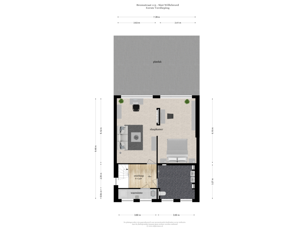 Bekijk plattegrond van Eerste Verdieping van Bremstraat 113