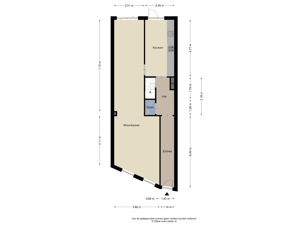 Bekijk plattegrond van Begane grond van Brusselsestraat 98