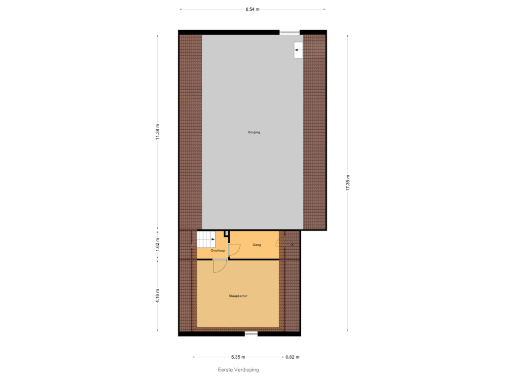 View floorplan of Eerste Verdieping of Nieuwkuikseweg 17-A