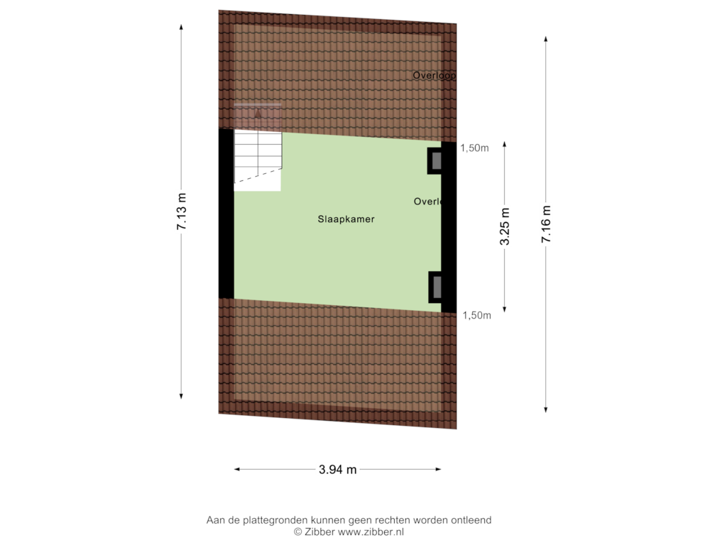 View floorplan of Tweede verdieping of Wooldriksweg 20