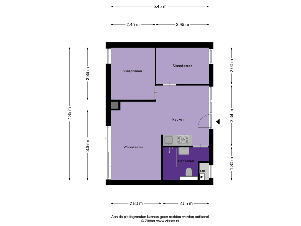 Bekijk plattegrond van Appartement van Kerkendelweg 30-28