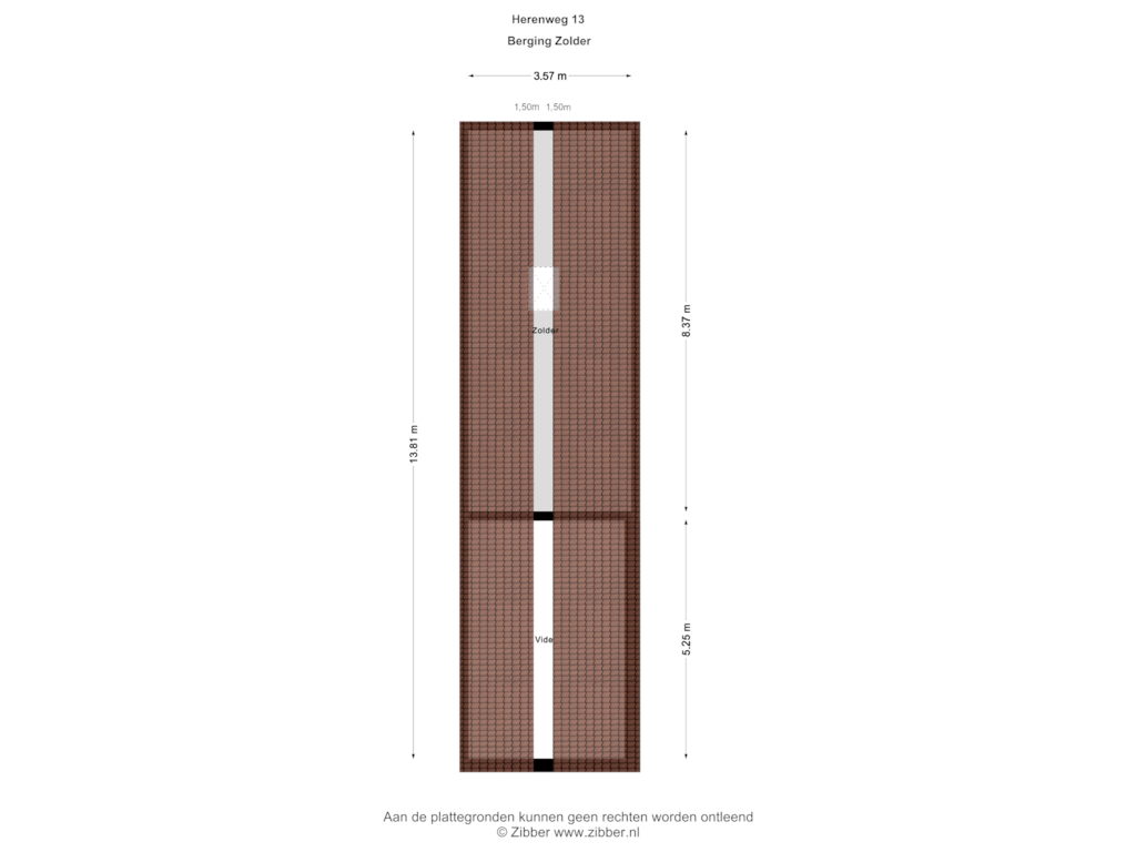 Bekijk plattegrond van Berging Zolder van Herenweg 13