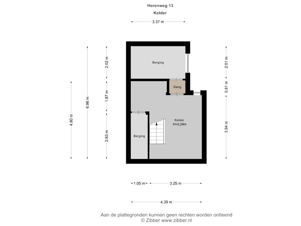 Bekijk plattegrond van Kelder van Herenweg 13