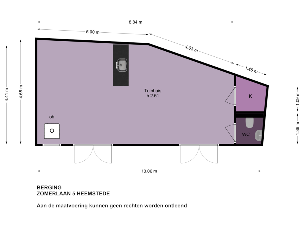 Bekijk plattegrond van Tuinhuis van Zomerlaan 5