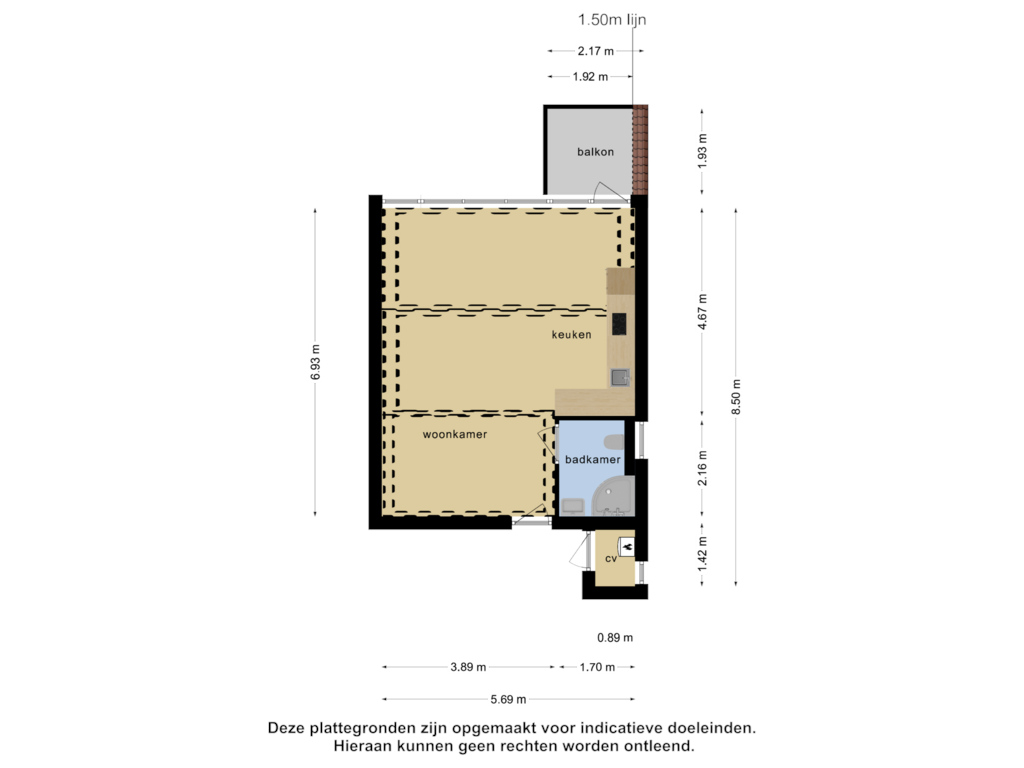 Bekijk plattegrond van Appartement van Oude Martinetstraat 11-C