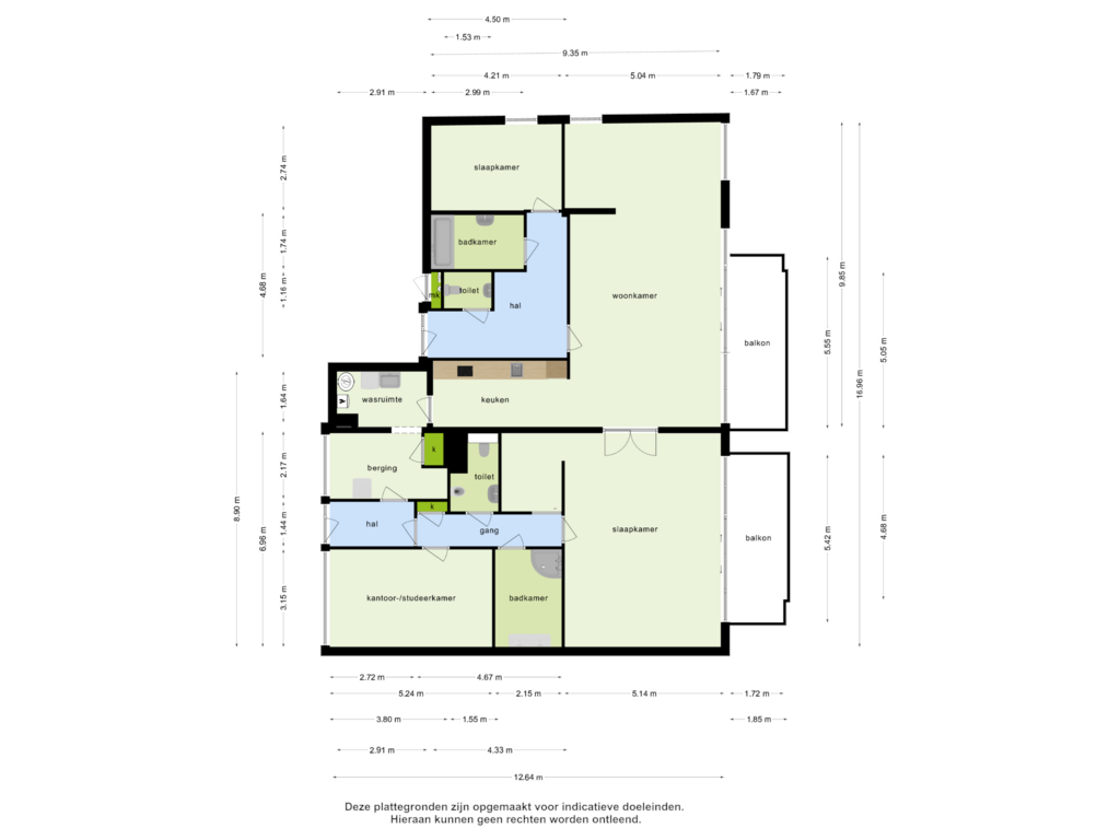 View floorplan of Appartement of Vloeiweg 46-A