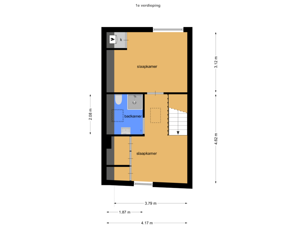 View floorplan of 1e of Herengracht 38