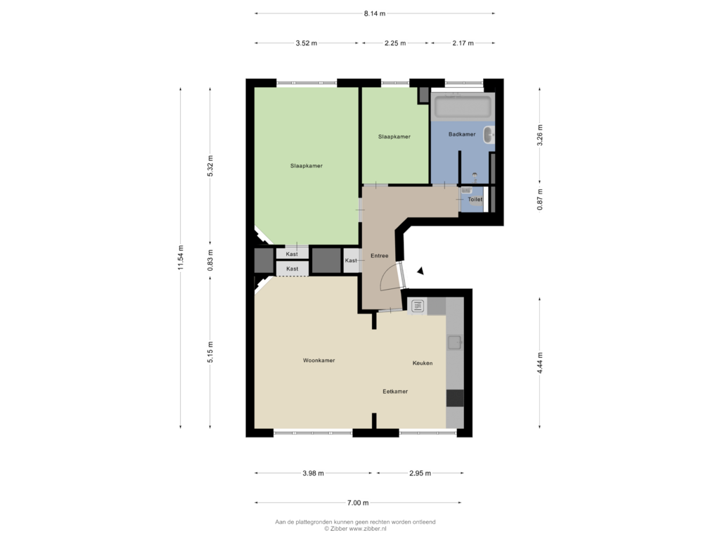 View floorplan of Appartement of Van Woustraat 223-2